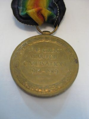 Charles F Ient: Victory Medal 914-18 Rear
