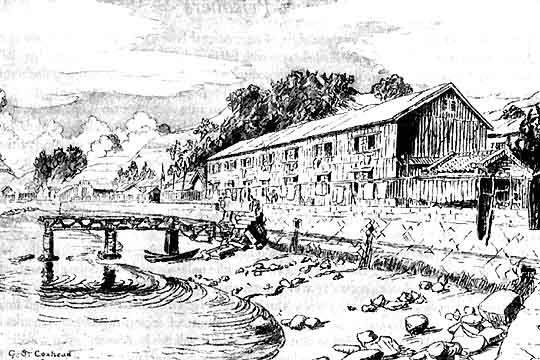 This picture shows the camp hut in Habu camp This picture shows the camp hut in Habu camp